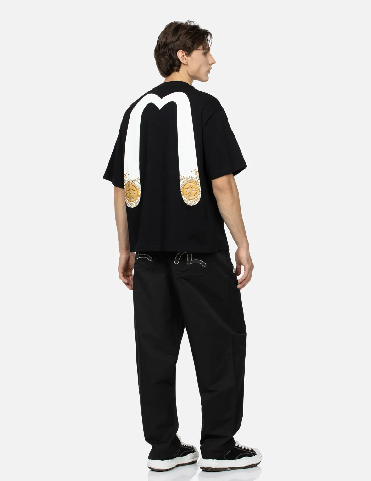 Seagull Embroidery Baggy Pants