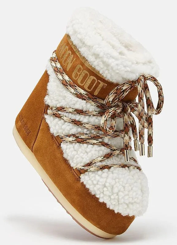 shoes Tecnica Moon Boot Icon Low Shearling - Whisky/Off White - women´s