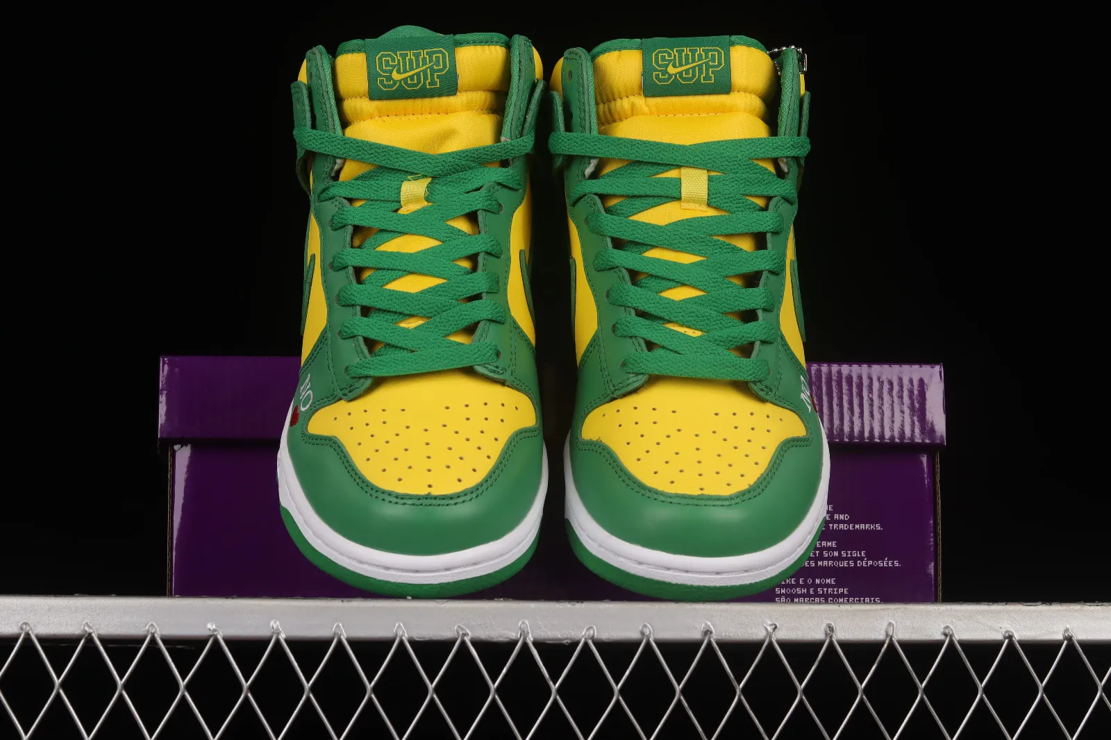 Supreme x Nike SB Dunk High Brazil By Any Means Yellow Green DN3741-700