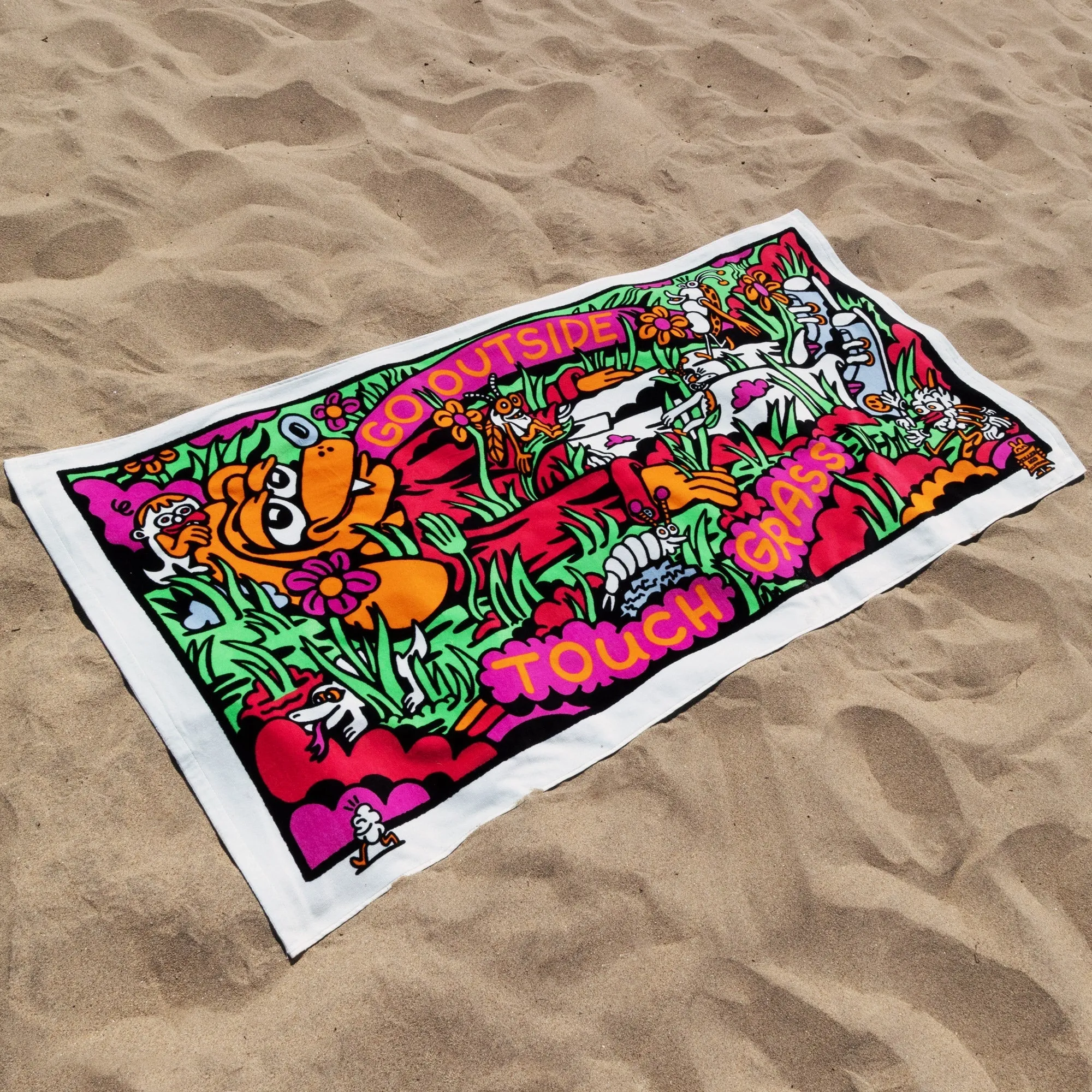 Touch Grass Beach Towel