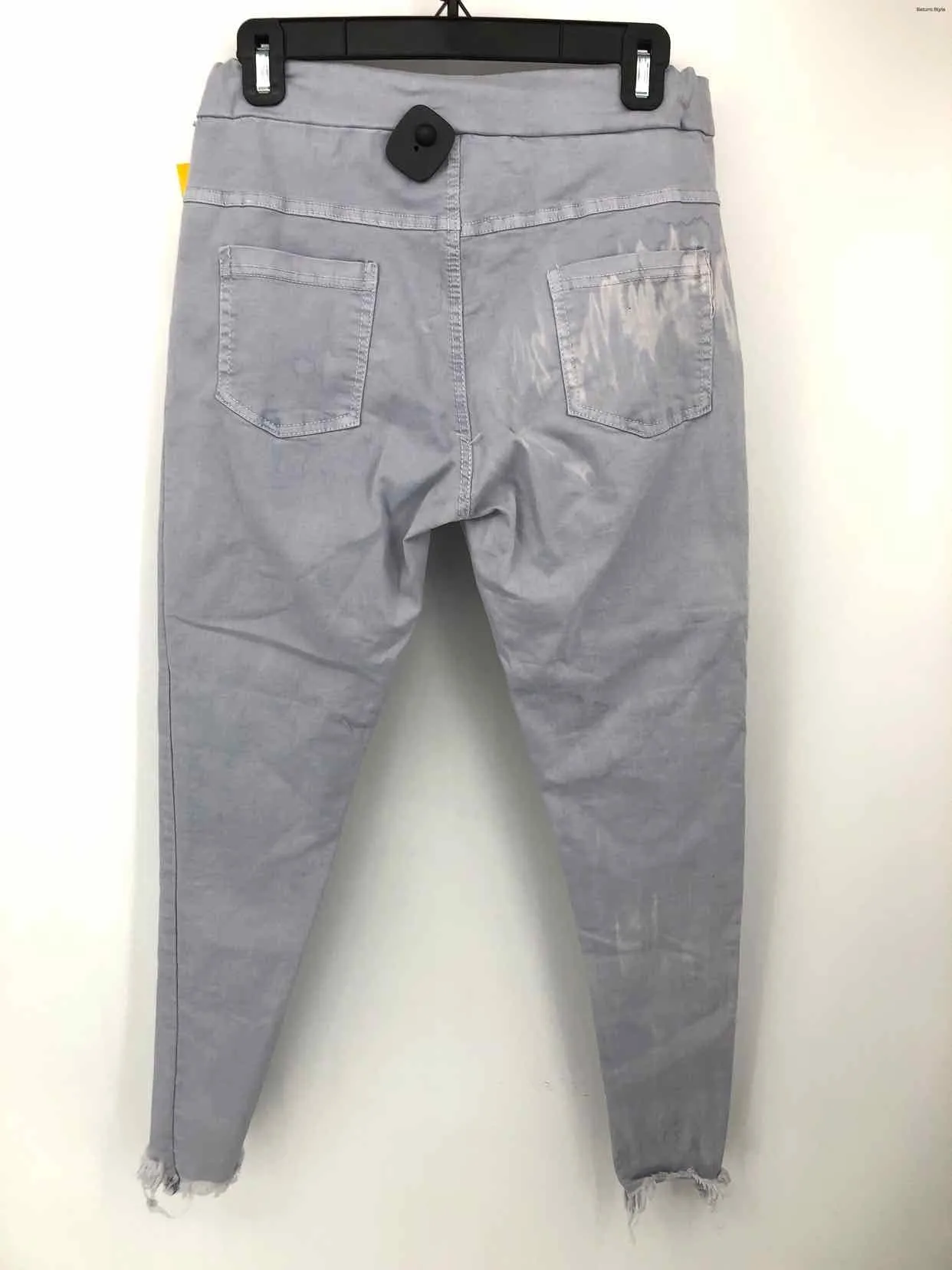 VENTI6 Lt Blue Dyed Print Ankle Fray Size MEDIUM (M) Pants