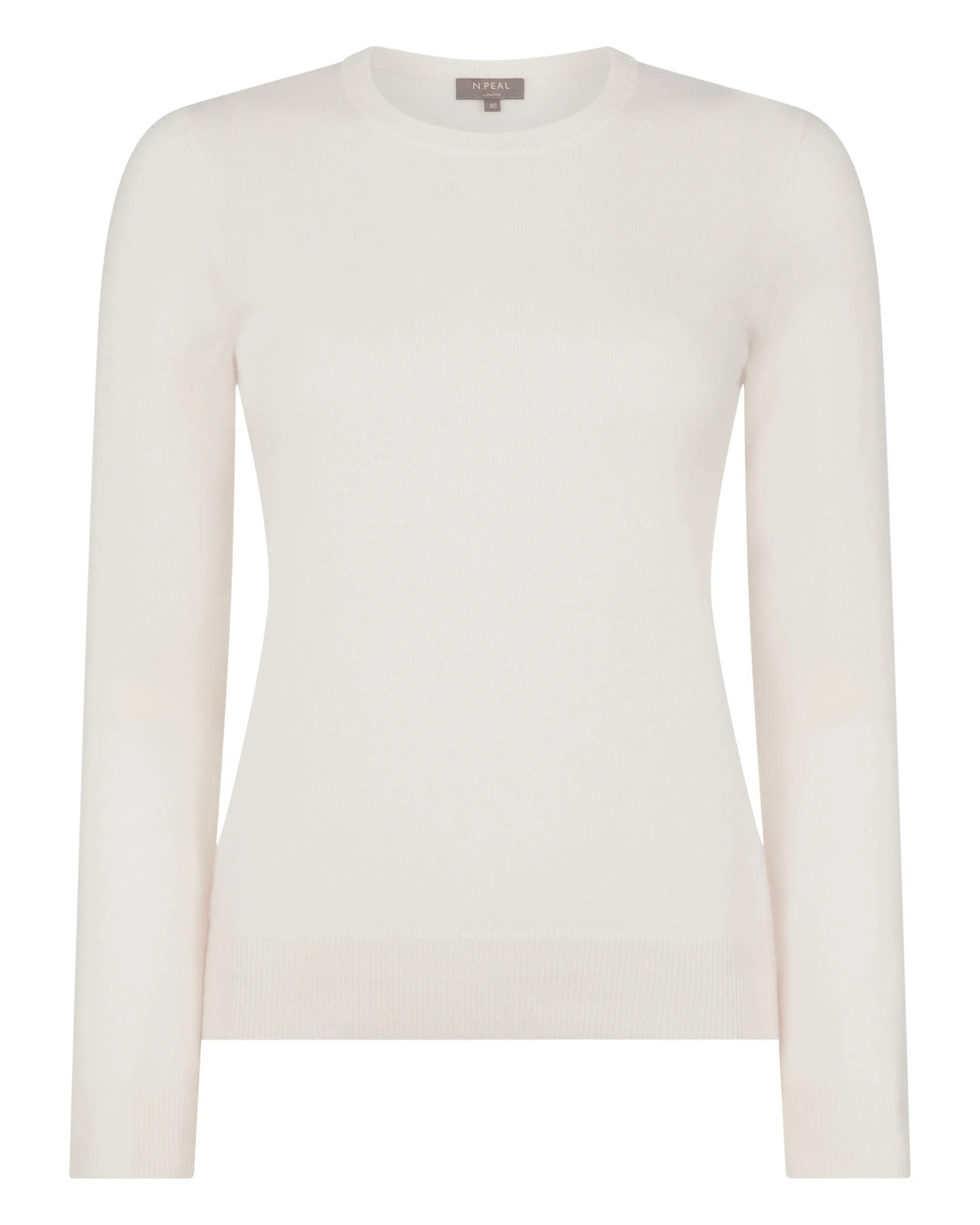 Women's Evie Classic Round Neck Cashmere Jumper New Ivory White